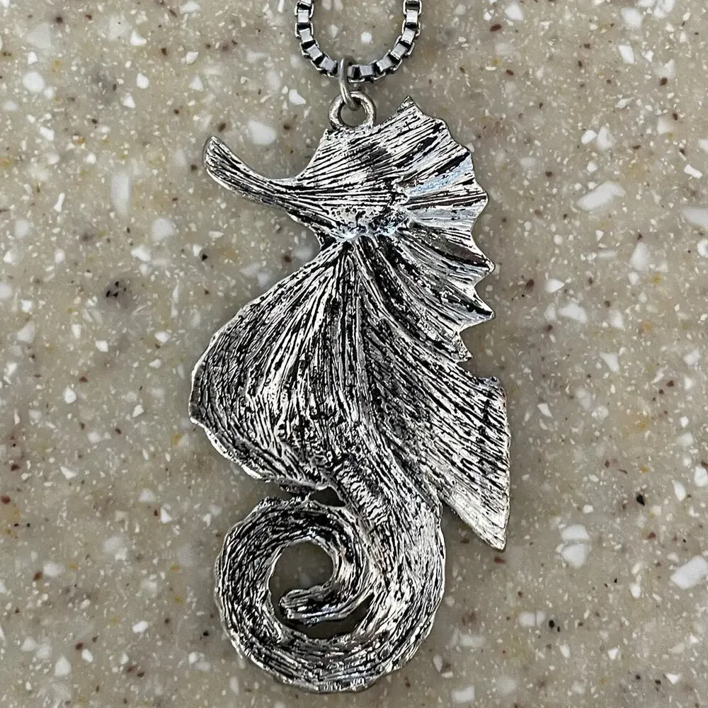 Betsey Johnson Crystal & Silvertone Seahorse Long Pendant Necklace